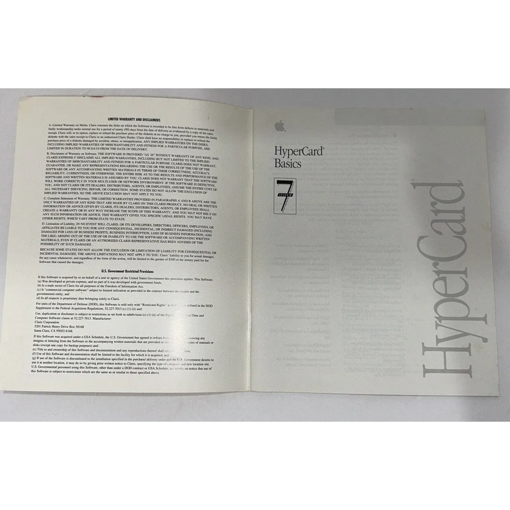 Macintosh‎ Hyper Card Basics System 7 Guide 1990 Macintosh Collector Vintage